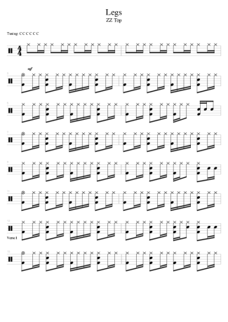ZZ Top Legs score for Drums
