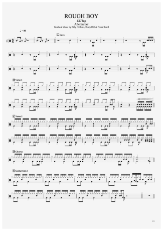 ZZ Top Rough Boy score for Drums