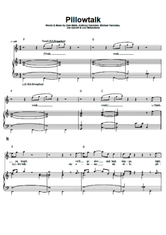 Zayn Pillowtalk score for Piano