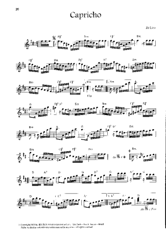 Zé Lico Capricho score for Violin