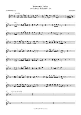 Zé Ramalho Eternas Ondas score for Alto Saxophone