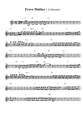 Zé Ramalho Frevo Mulher score for Tenor Saxophone Soprano (Bb)
