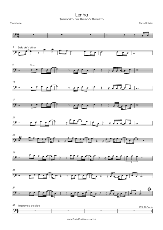 Zeca Baleiro Lenha score for Trombone