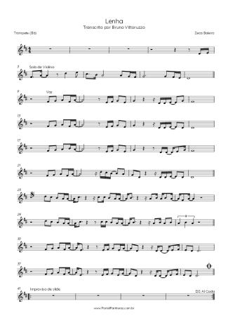 Zeca Baleiro Lenha score for Trumpet