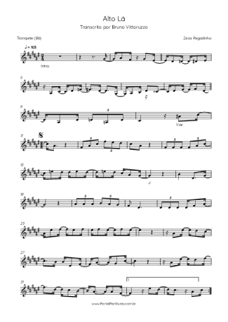 Zeca Pagodinho  score for Trumpet