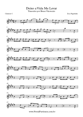 Zeca Pagodinho  score for Clarinet (C)