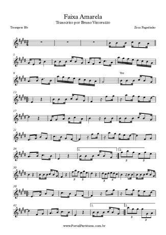 Zeca Pagodinho  score for Trumpet