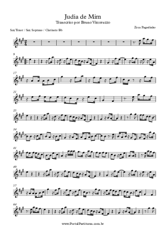 Zeca Pagodinho  score for Tenor Saxophone Soprano (Bb)