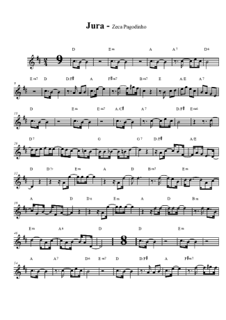Zeca Pagodinho Jura score for Tenor Saxophone Soprano (Bb)