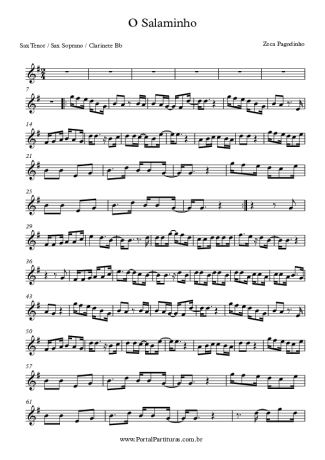 Zeca Pagodinho  score for Tenor Saxophone Soprano (Bb)