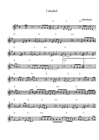 Zélia Duncan Catedral score for Tenor Saxophone Soprano (Bb)