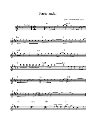 Zélia Duncan Partir, Andar score for Tenor Saxophone Soprano (Bb)