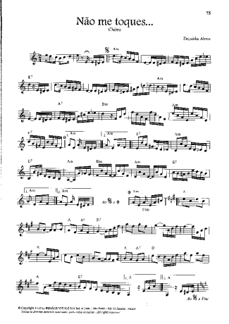 Zequinha de Abreu Não Me Toques  score for Violin